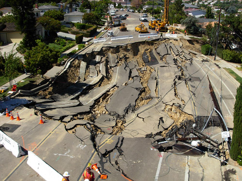 Head of the Mt. Soledad landslide, La Jolla, CA., Oct.2007