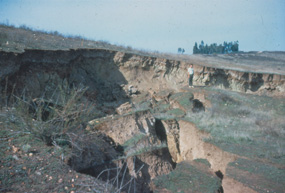 Landsliding caused by grading of a subdivision in Poway in early 1970's